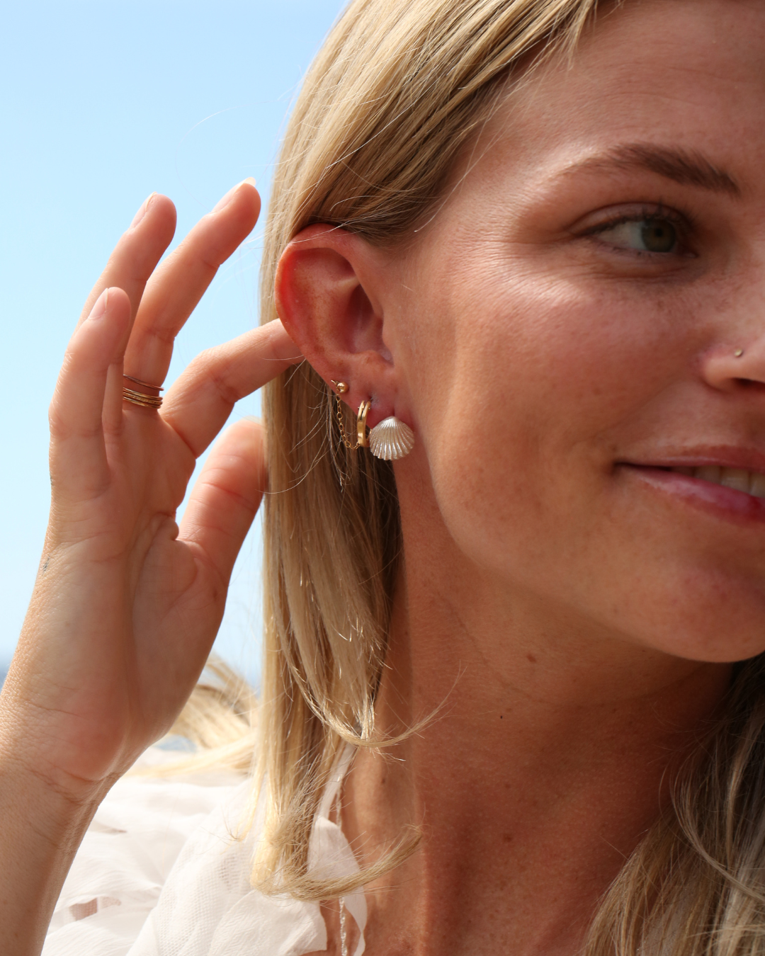 Shell Earrings - Silver