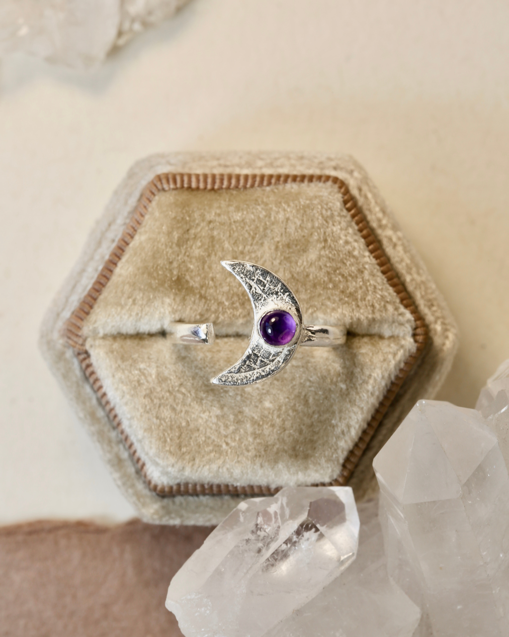 Moon Ring - Amethyst