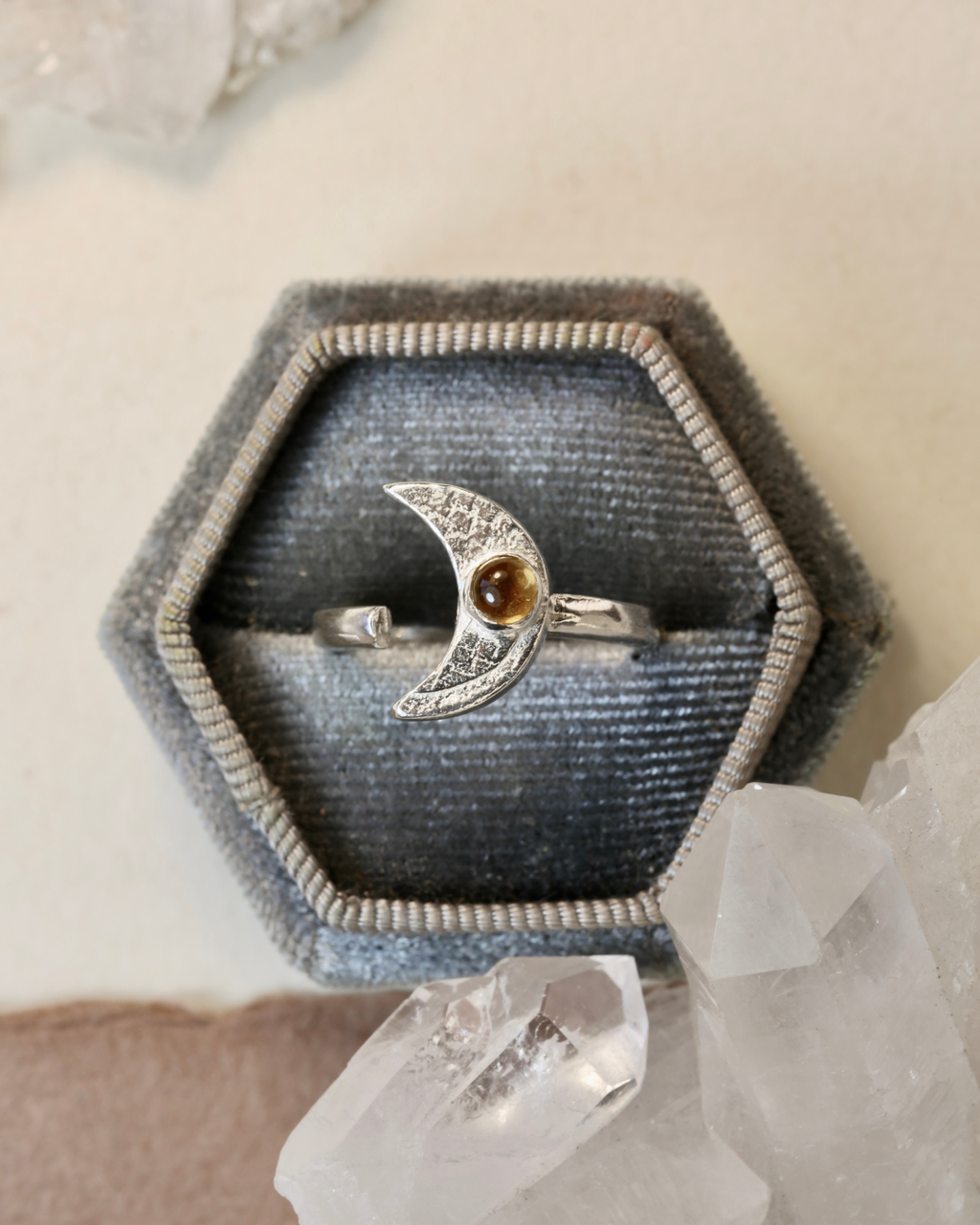 Moon Ring - Citrine