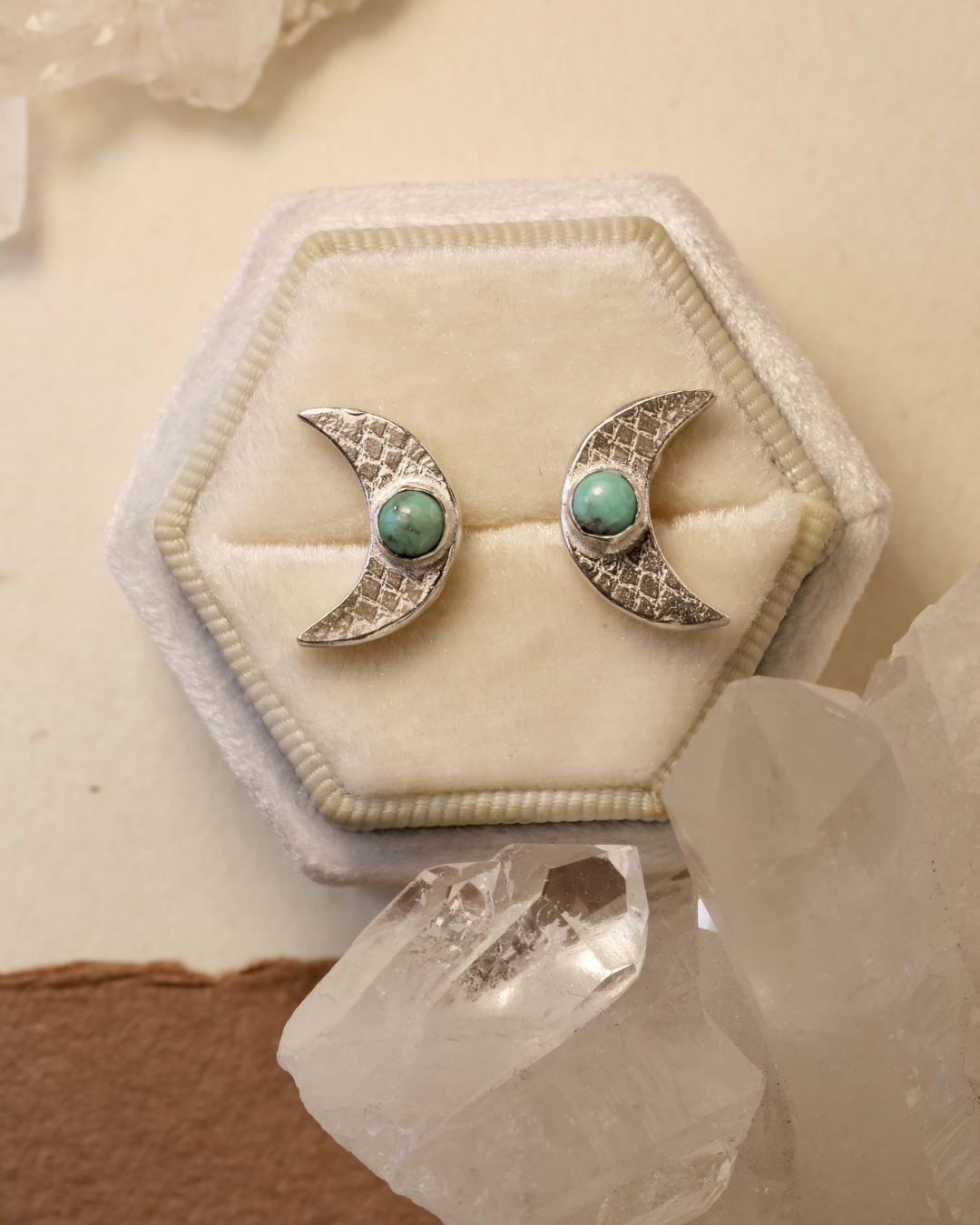 Moon Earrings - Turquoise