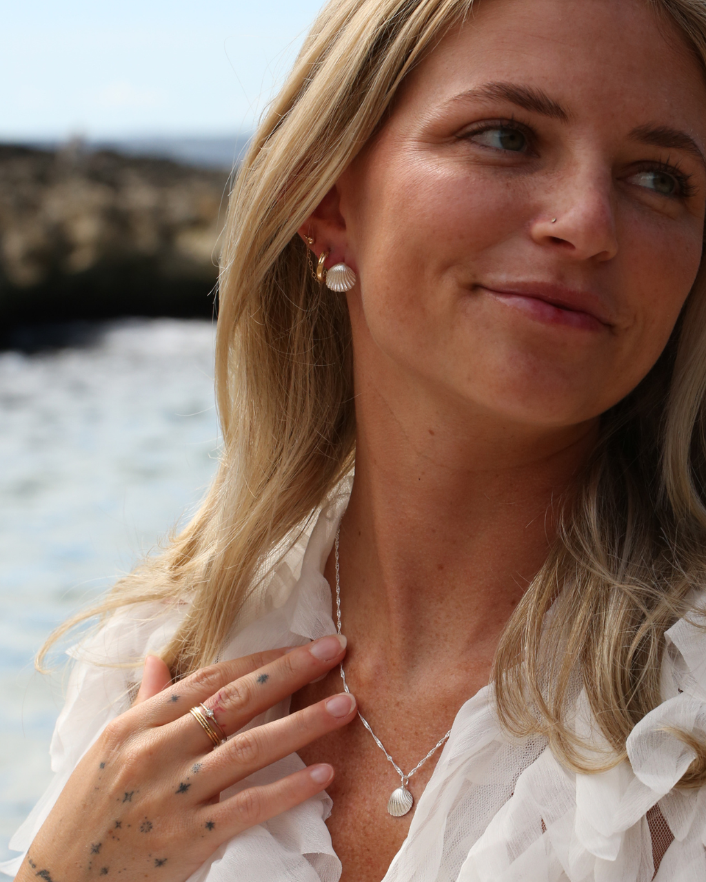Shell Earrings - Silver