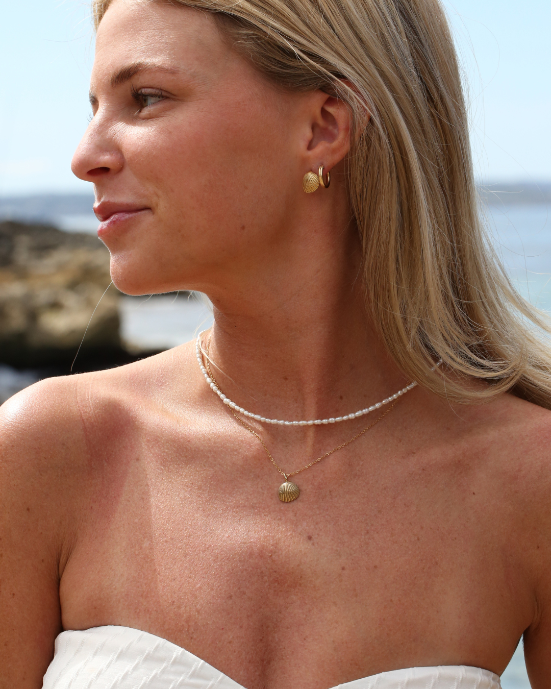 Small Shell Necklace - Gold