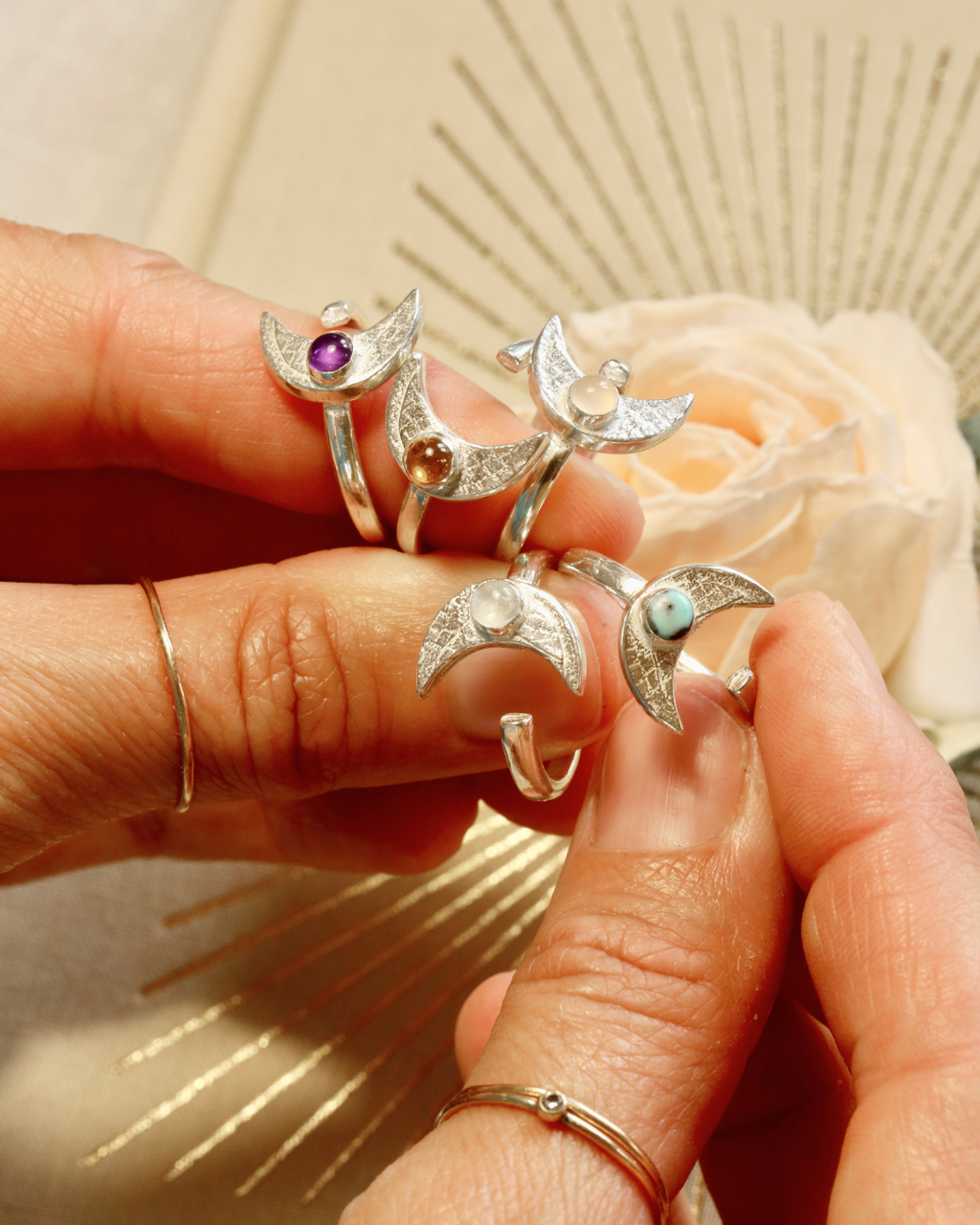 Moon Ring - Amethyst