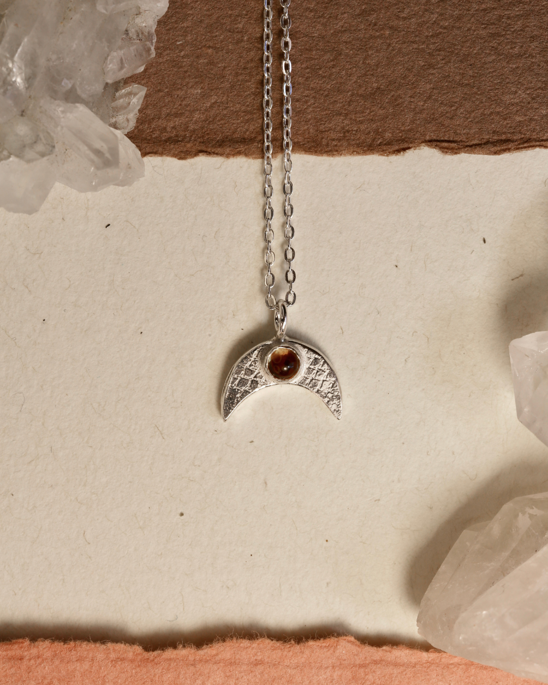 Moon Necklace - Citrine
