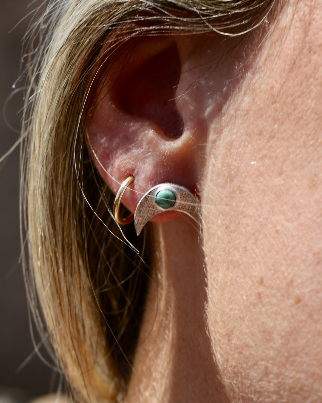 Moon Earrings - Turquoise