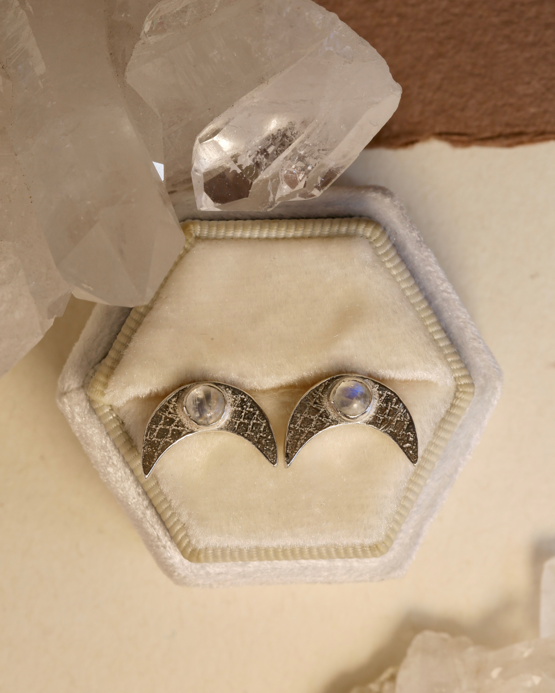 Moon Earrings - Moonstone