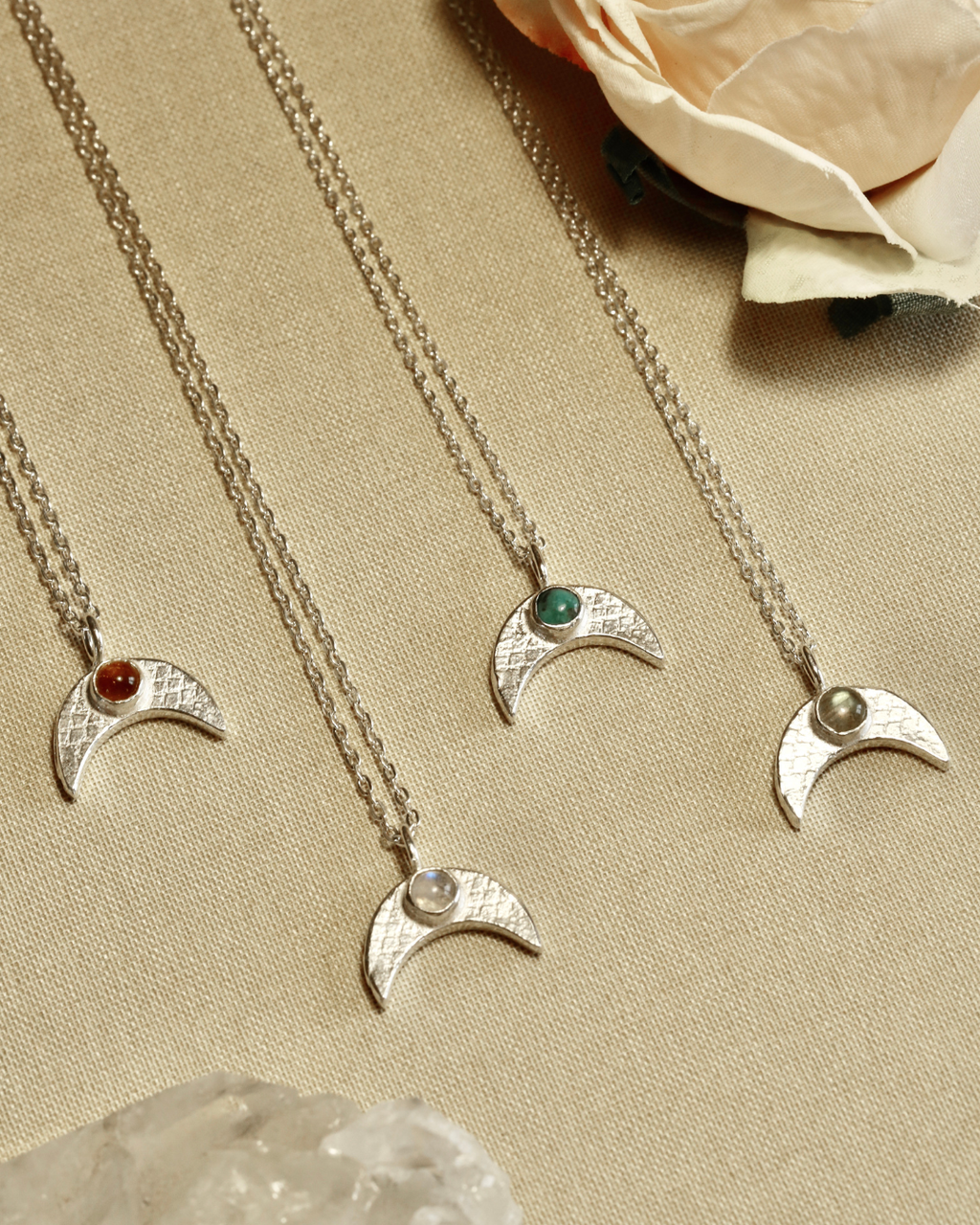 Moon Necklace - Citrine