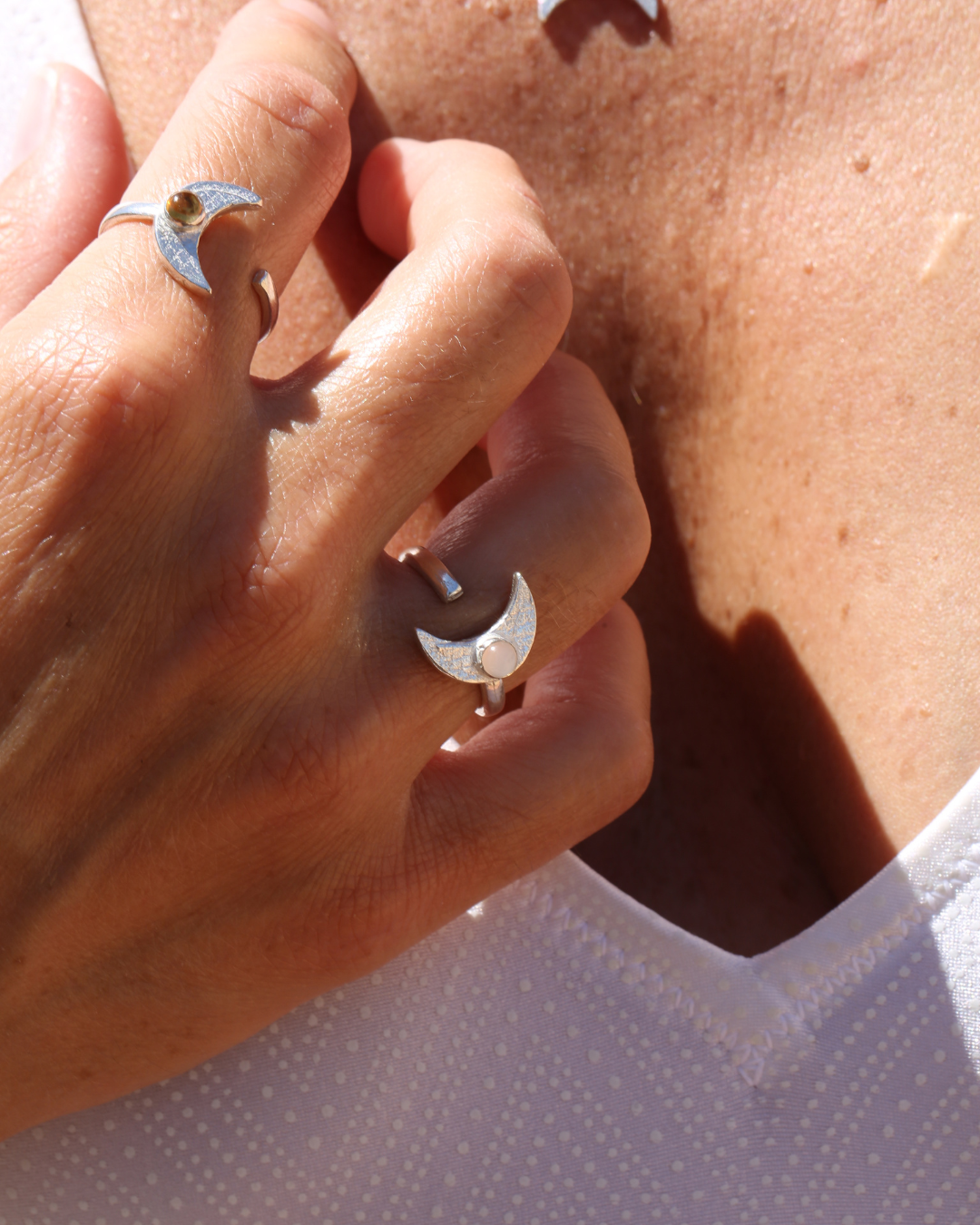 Moon Ring - Pink Quartz