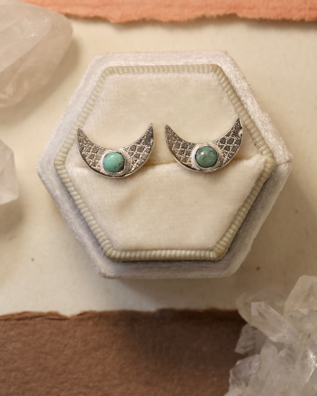 Moon Earrings - Turquoise