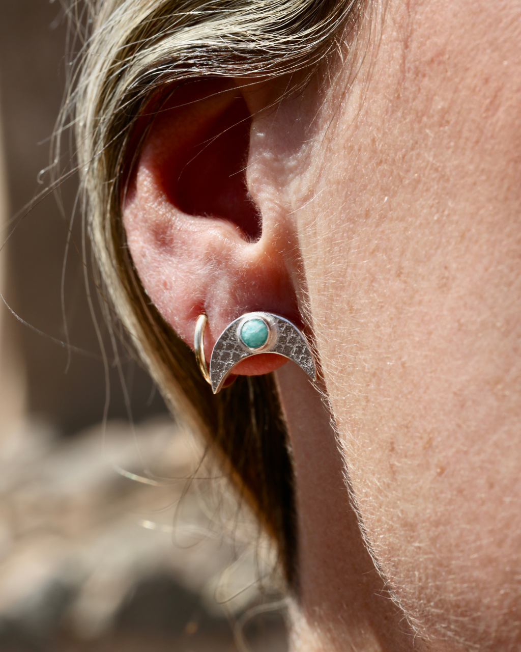 Moon Earrings - Amazonita