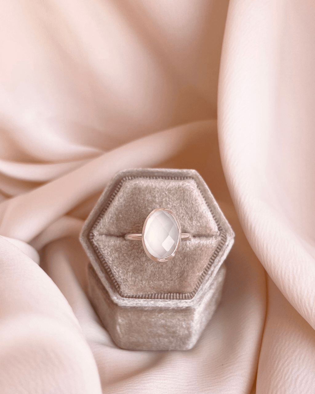 “Quiet Bloom” Chalcedony Ring