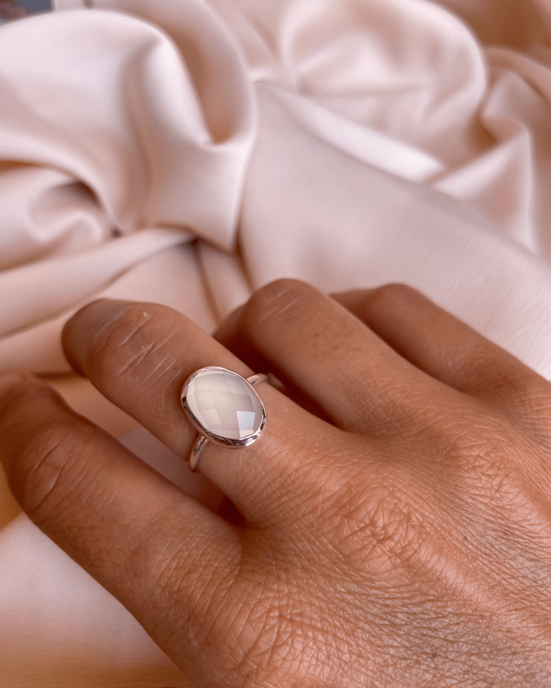 “Quiet Bloom” Chalcedony Ring