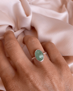 “Verdant Whisper” Green Strawberry Quartz Ring