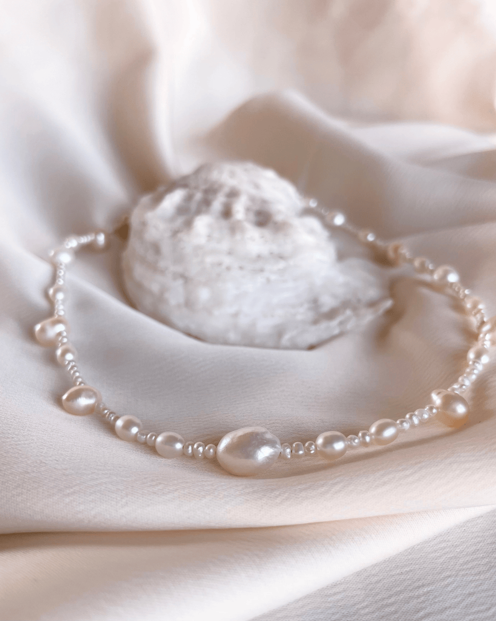 “Soft Tides” Pearl Necklace
