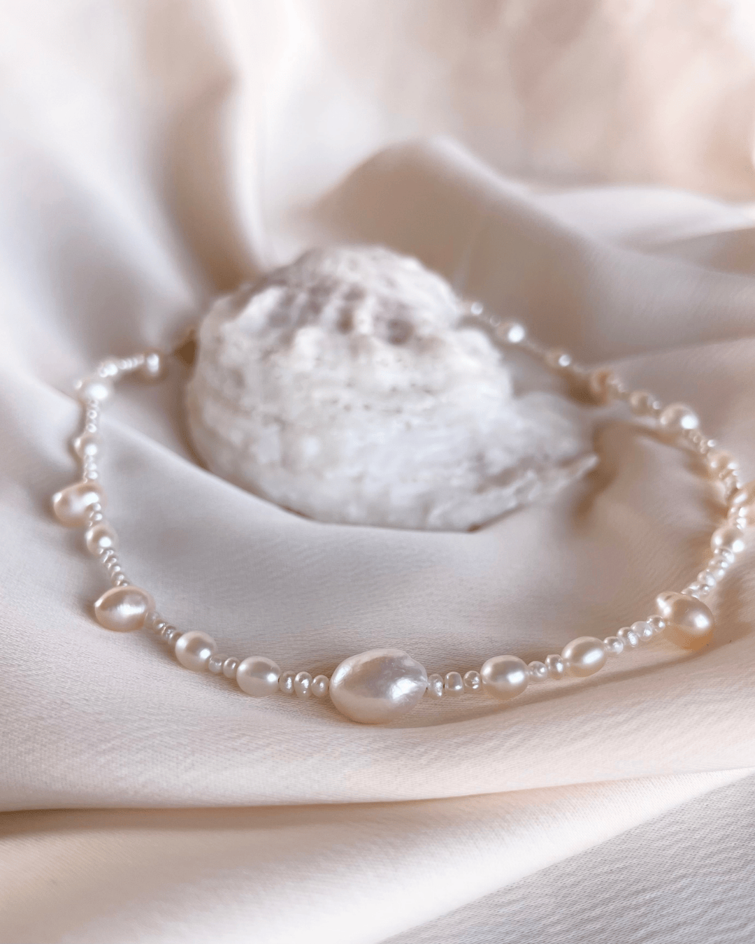 “Soft Tides” Pearl Necklace