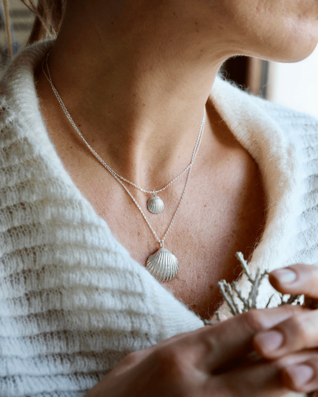 Small Shell Necklace - Silver